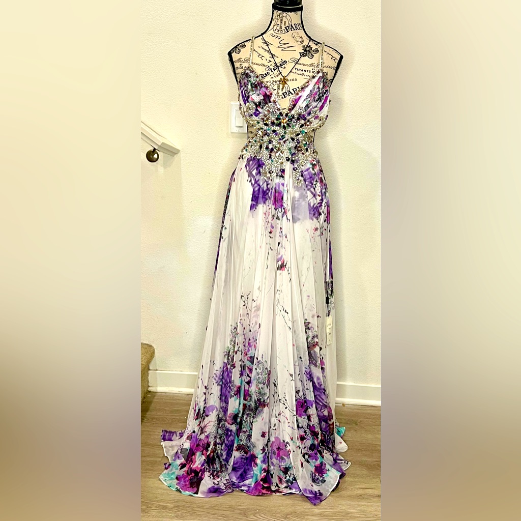 Terani Vintage Floral Gown With Tag. Classic Dress No Damages